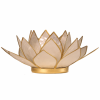 Lotus Capiz fyrfadsstage med guldfarvede kanter - Perlemor