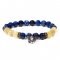 Armbnd med Lapis lazuli og kvarts med Ganesha vedhng