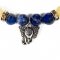 Armbnd med Lapis lazuli og kvarts med Ganesha vedhng