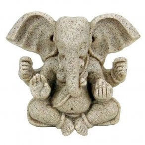 Ganesha Statue i resin med sandstruktur - 8 cm.