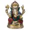 Ganesha Statue med mosaik dekoration - 20 cm.