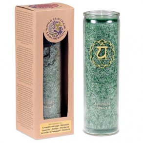 Chakraduftlys i glas med teriske olier - 4. chakra (Anahata)