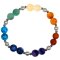 Armbnd med mineraler p elastik i farverne p de 7 chakraer - 1 stk