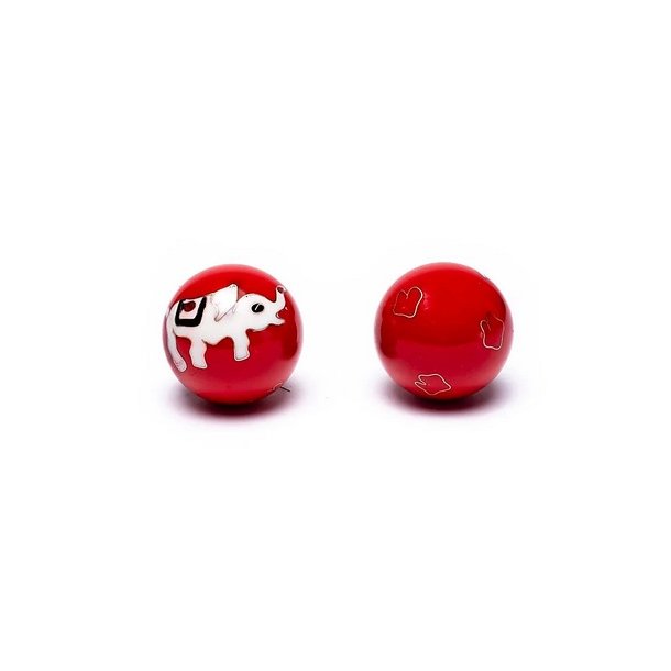 Meridian kugler - Elefant - Rd og hvid