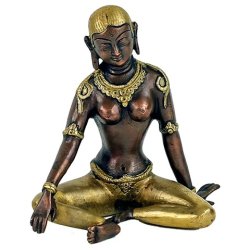 Parvati Statue - tofarvet - 15 cm. 