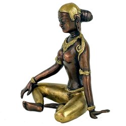 Parvati Statue - tofarvet - 15 cm. 