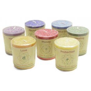 Chakra-stearinlys med duft