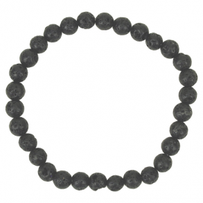 Armbånd med sorte Lavasten - 19 cm.