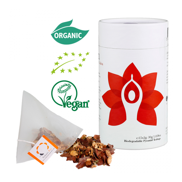 Solaris Chakra te - I Am: Rod chakra - kologisk - 15 stk.