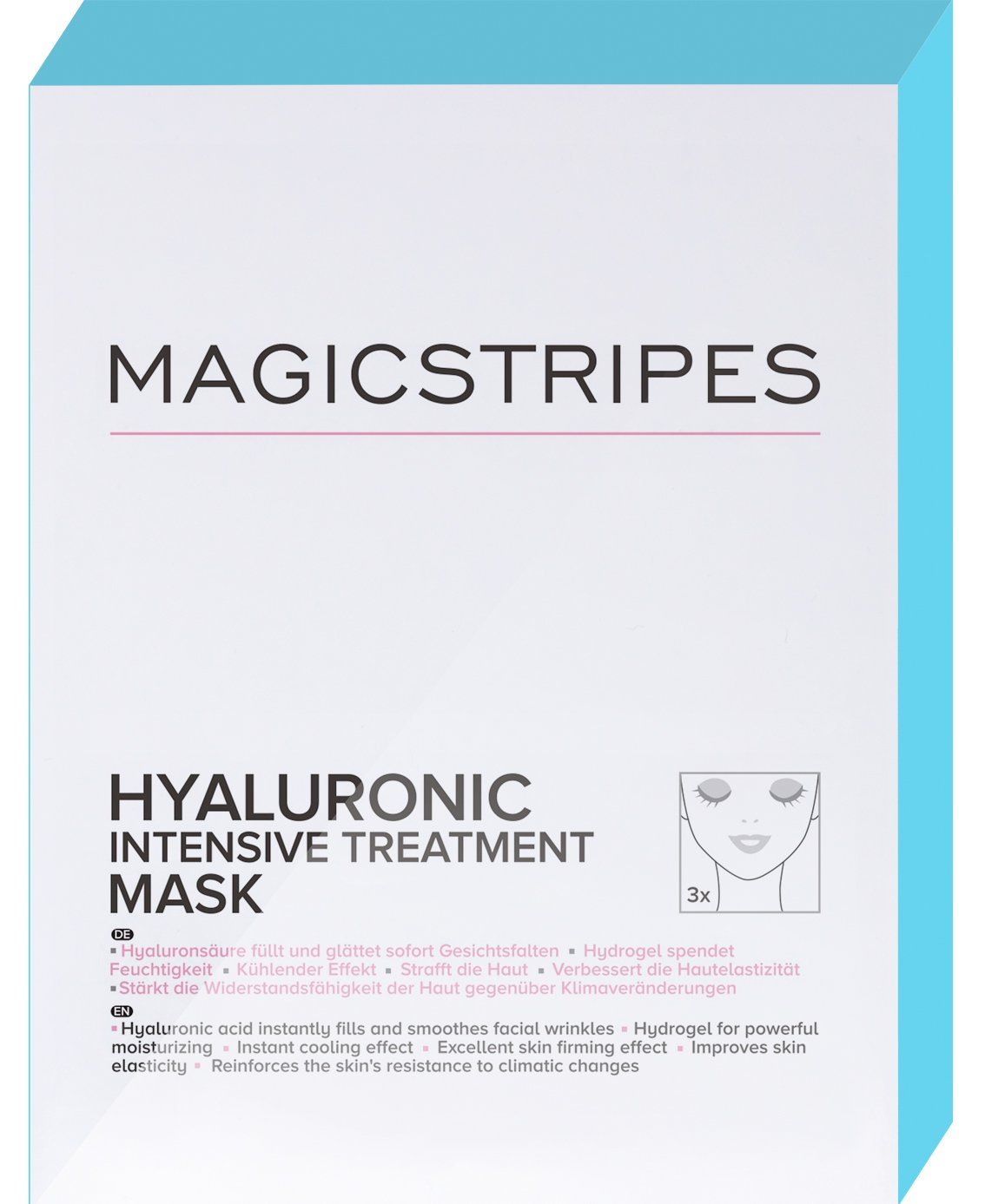 midler Dag Hals MagicStripes Hyaluronic Intensive Treatment Mask - 3 stk. | Maske med  hyaluronsyre