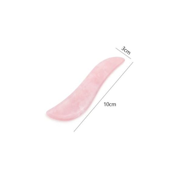 Gua Sha Massageredskab i Naturlig Rosakvarts - S-form