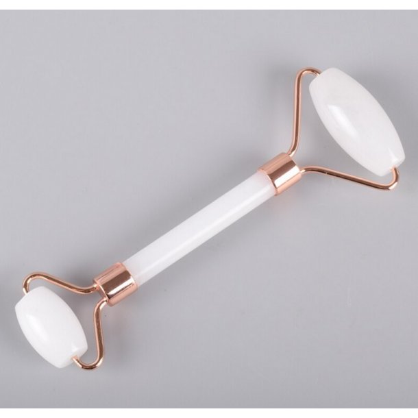 Gua Sha Ansigtsrulle af naturlig Hvid Jade - 14,5 cm.