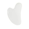 Gua Sha Naturlig Hvid Jade Massageredskab i hjerteform - 8 cm.