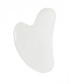 Gua Sha Naturlig Hvid Jade Massageredskab i hjerteform - 8 cm.