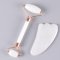 Gua Sha St med Ansigtsrulle og Massageredskab - Hvid Jade