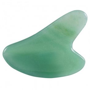 Gua Sha Naturlig Jadesten Massageredskab i hjerteform - 8 cm.