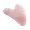 Gua Sha Naturlig Rosakvarts Massageredskab i hjerteform - 8 cm.