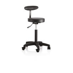 Master Arbejdsstol til frisr m. rygln - Bredt sde - Hjde: 78-90 cm.