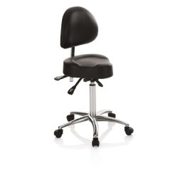 Master Balance Arbejdsstol til frisr m. rygln og ergonomisk sde - Hjde: 48-67 cm.