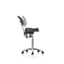 Master Balance Arbejdsstol til frisr m. rygln og ergonomisk sde - Hjde: 48-67 cm.