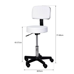 Homcom Arbejdsstol med rygln - Hvid