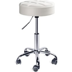 Leader Luksus Arbejdsstol Taburet med hjul - Hvid
