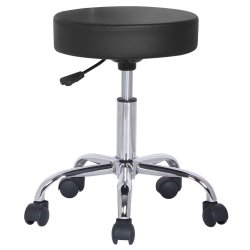 SixBros Arbejdsstol Taburet med hjul - Sort