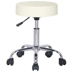 SixBros Arbejdsstol Taburet med hjul - Cream