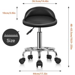 Arbejdsstol med lille rygsttte Sort - Siddehjde fra 48-64 cm.