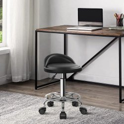 Arbejdsstol med lille rygsttte Sort - Siddehjde fra 48-64 cm.