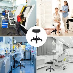 Casaria Arbejdsstol/Taburet med hjul - Sort