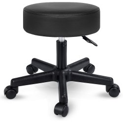 Casaria Arbejdsstol/Taburet med hjul - Sort