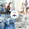 Casaria Arbejdsstol/Taburet med hjul - Hvid