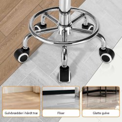 YEEZEE Rulletaburet m. justerbar h�jde og fodst�tte
