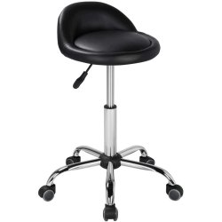 Arbejdsstol med lille rygsttte Sort - Siddehjde fra 44-59 cm.
