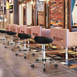 Arbejdsstol med lille rygsttte Sort - Siddehjde fra 44-59 cm.