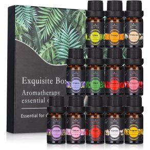 Aulaya Gavest med 100% rene og essentielle duftolier - 12 x 10 ml. 