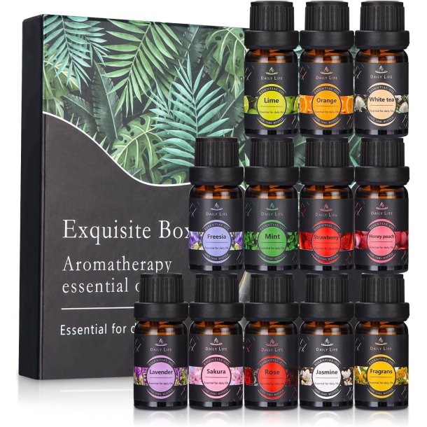 Aulaya Gavest med 100% rene og essentielle duftolier - 12 x 10 ml. 