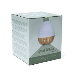 Oval White Aromadiffuser med ultralyd LED - 200 ml.