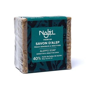 Najel Aleppo Sbebar med Lauerbrolie 40% - Til meget sensitiv hud - 185 gr.