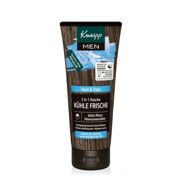 Kneipp MEN 2-i-1 Klende Frisk - Showergel/shampoo til mnd - 200 ml.