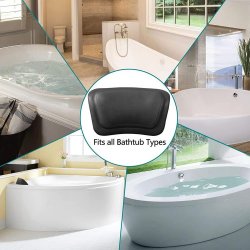 Essort Pude til badekar med sugekopper - Sort