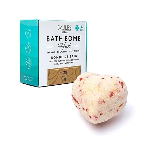 Saules Badebomber - Guld - 4 stk