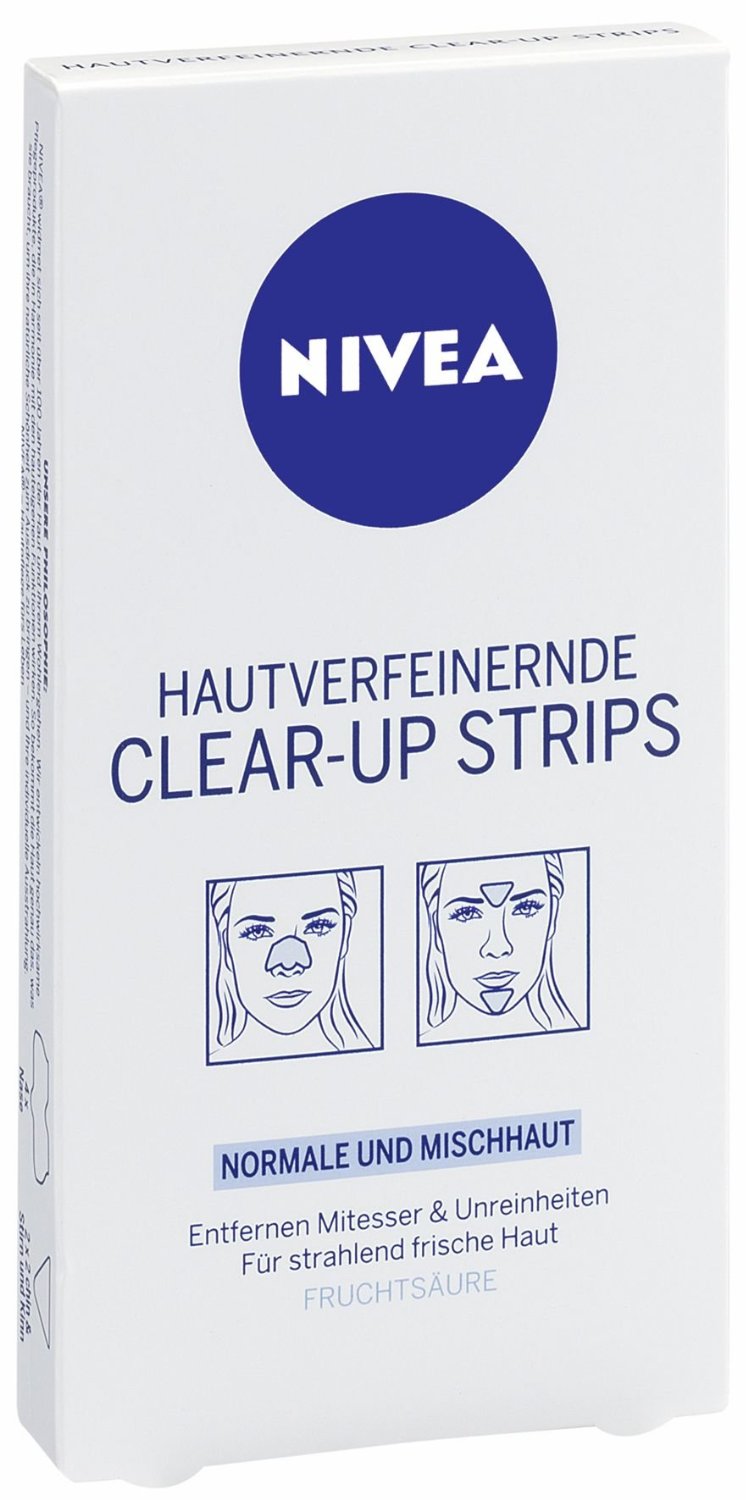 Nivea Clear-up Strips - til 6 stk| fjerner hudorme| bumser| acne| førstehjælp| dybderens| ansigtspleje| tilstoppede porer