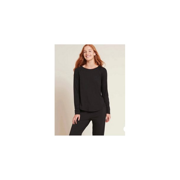 Boody Eco Wear Goodnight Raglan Sleep Top i kologisk bambus - Black