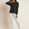 Boody Eco Wear Women's Weekend Crew pullover i kologisk bambus - sort 