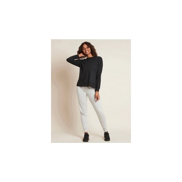 Boody Eco Wear Women's Weekend Crew pullover i kologisk bambus - sort 