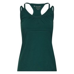 Yamadhi Racerback Yogatop med spaghettistropper - M�rkegr�n