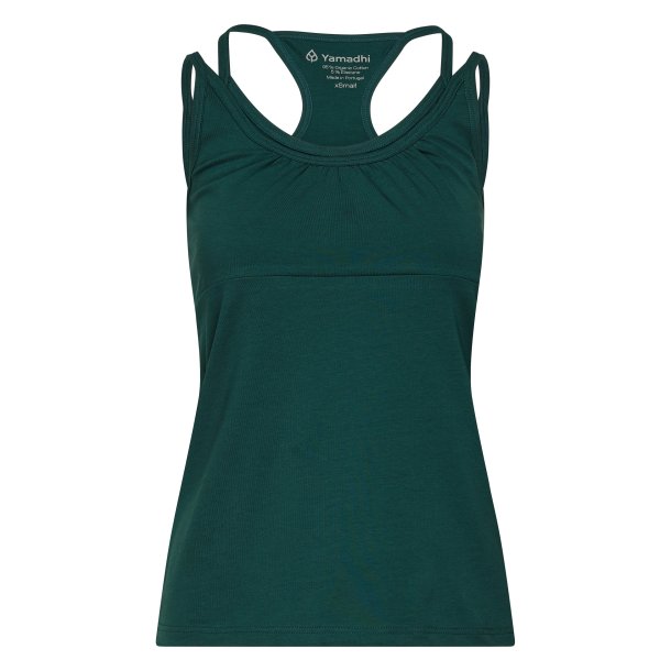 Yamadhi Racerback Yogatop med spaghettistropper - Mrkegrn