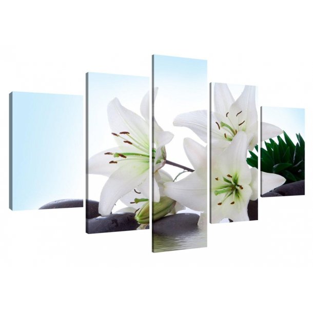 Wellnessbillede med Hvide liljer - 160 x 80 cm